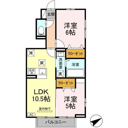 VILLA LUMINOUS SHONANDAI(2LDK/1階)の間取り写真