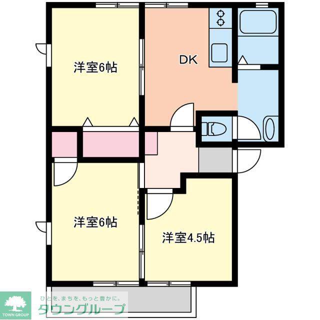 プロヴァンスA(3DK/1階)の間取り写真
