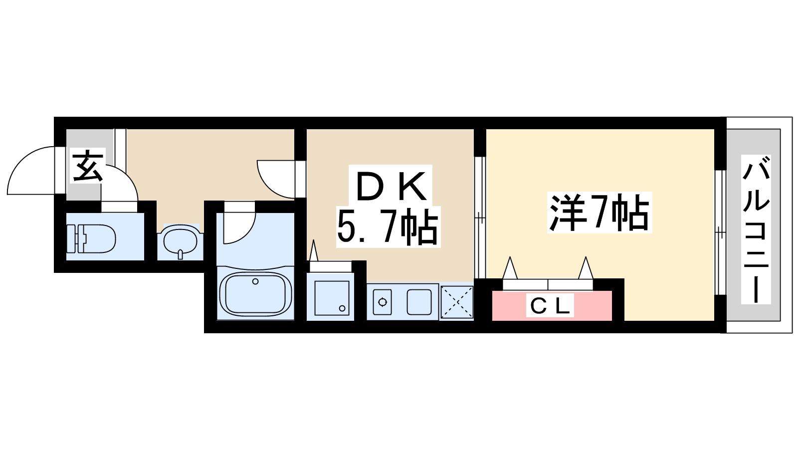 ドムスドイ(1DK/8階)の間取り写真