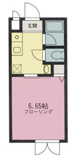 プリンスハイコート(1K/1階)の間取り写真