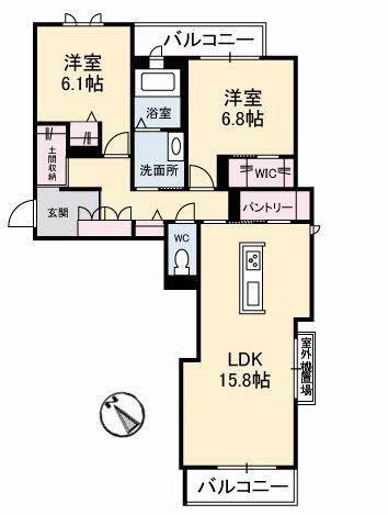 アルネスト(2LDK/3階)の間取り写真