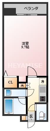 S-FORT長崎大学病院前(1K/2階)の間取り写真