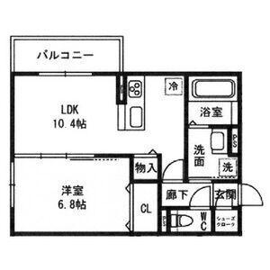 ボヌールコート(1LDK/3階)の間取り写真