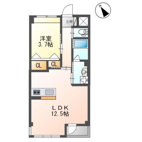 LUMINOUS STAGE(1LDK/1階)の間取り写真