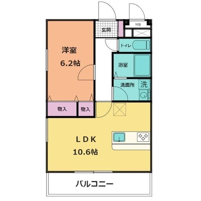 ル・レーヴ(1LDK/1階)の間取り写真