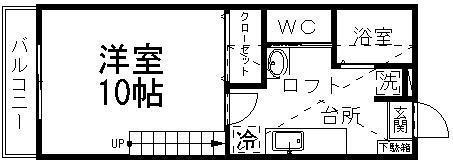WIZ BOX 01(1K/2階)の間取り写真