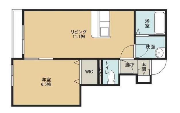 IS延友C棟 103(1LDK/1階)の間取り写真