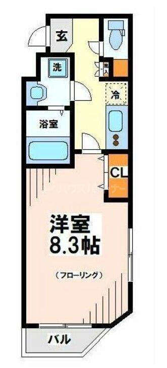 HILLS新小岩(1K/8階)の間取り写真