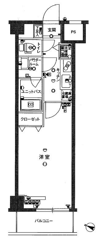 スカイコート板橋Ⅴ(1K/4階)の間取り写真