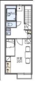 レオパレスMEGG(1K/2階)の間取り写真