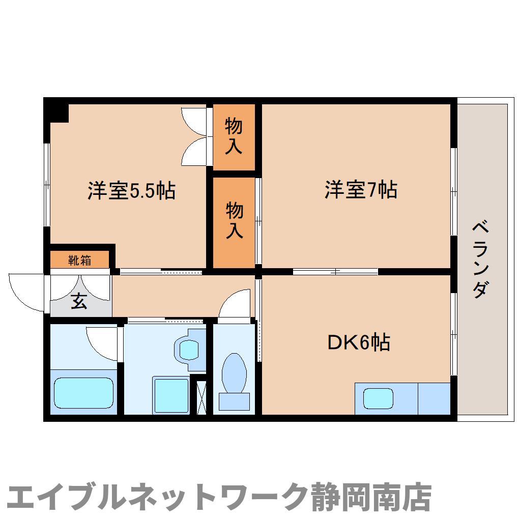 桜ハイツI(2DK/3階)の間取り写真
