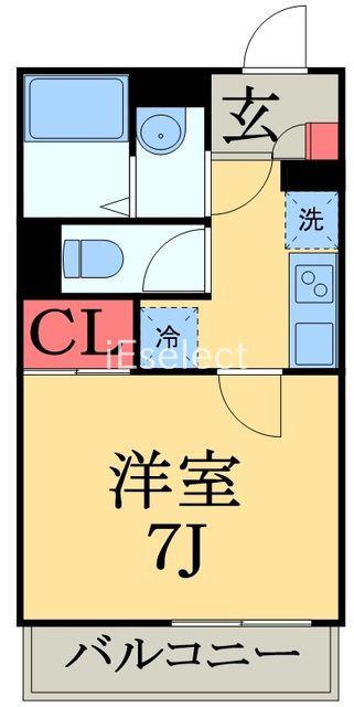 LNアンビシャスVIG(1K/1階)の間取り写真
