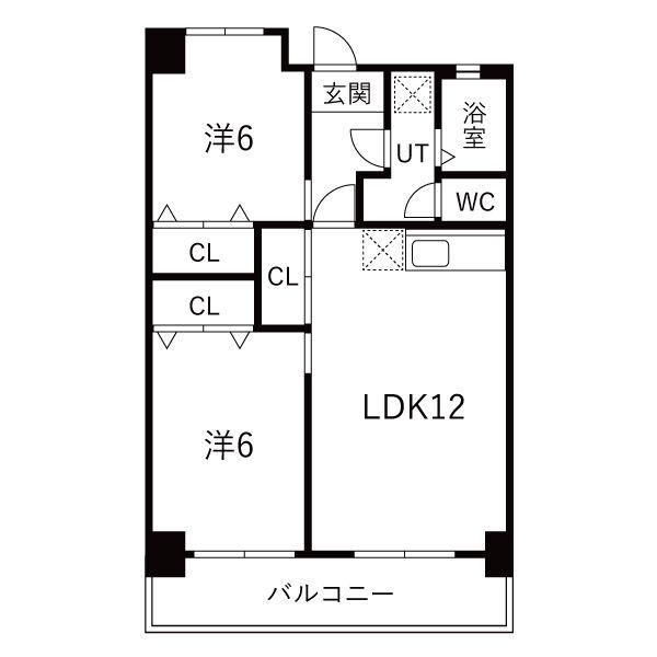 リアライズ木曽川(2LDK/8階)の間取り写真