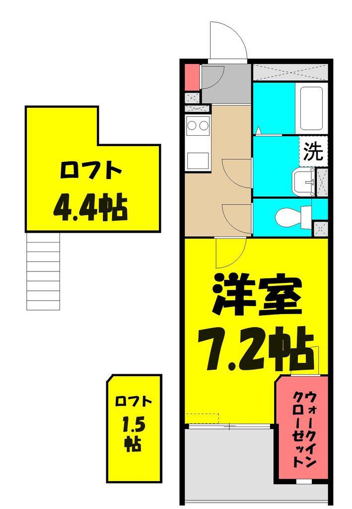 トーラス(1K/3階)の間取り写真