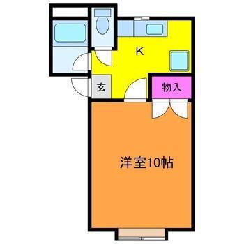 ウィスティリア(1K/2階)の間取り写真