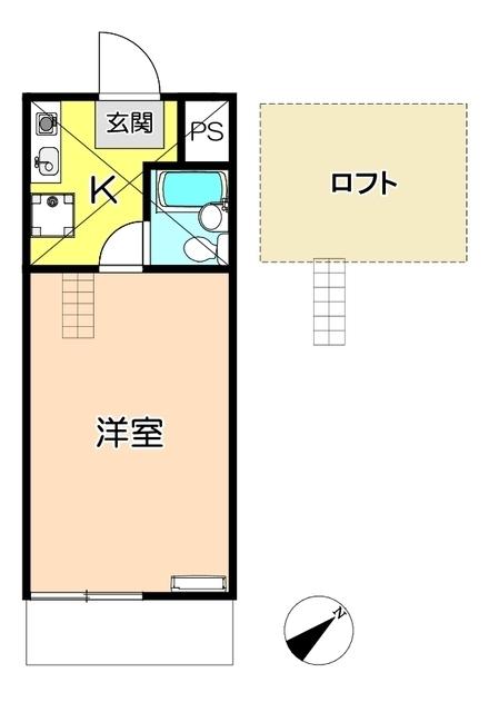 パイオニア1号棟(ワンルーム/1階)の間取り写真