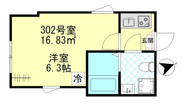 グランツ堀切(1K/3階)の間取り写真