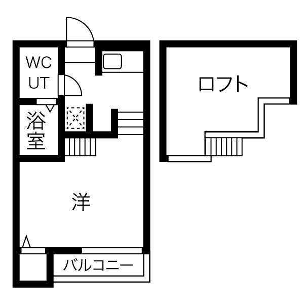デザイナーズコーポ賑町(1K/2階)の間取り写真