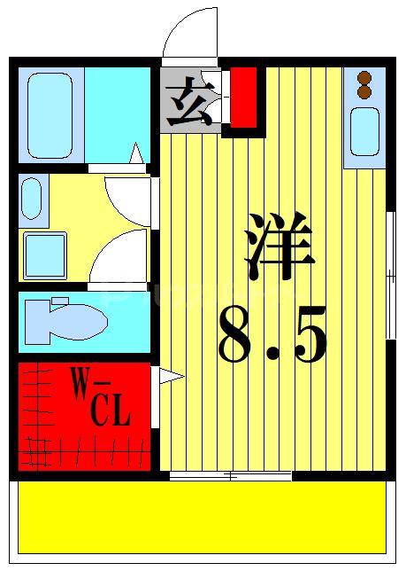 リーベン(ワンルーム/3階)の間取り写真