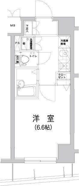 VERONA大井南 LUSSOGRANDE(1K/8階)の間取り写真