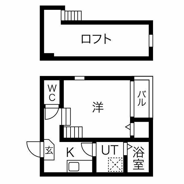 プリマベーラK(1K/2階)の間取り写真