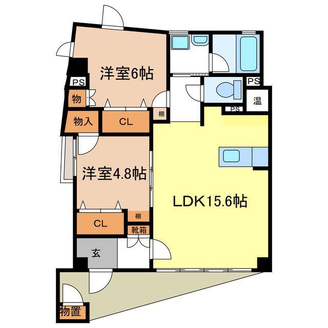 サンフラッツ(2LDK/1階)の間取り写真