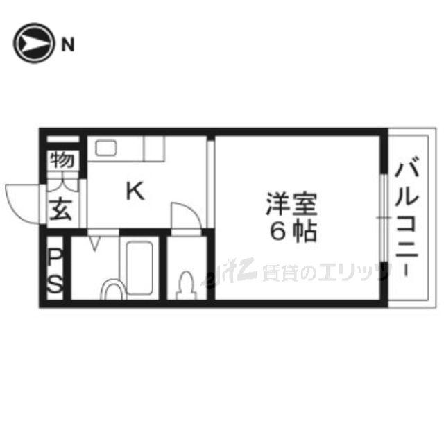 パークサイドマンション(1DK/3階)の間取り写真