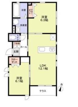 鶴見区平安町2丁目計画(2LDK/1階)の間取り写真