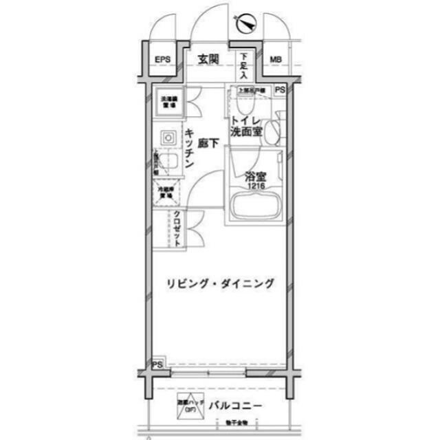 THEパームス田園調布(1K/4階)の間取り写真
