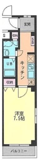 レクサス鎌ケ谷(1K/3階)の間取り写真