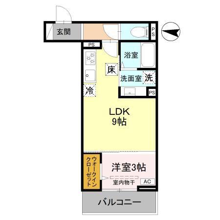 DーSERENO北野(1LDK/1階)の間取り写真
