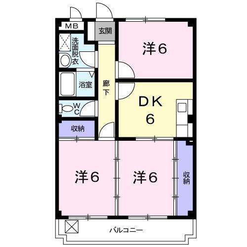 マノワールオオタ(3DK/3階)の間取り写真