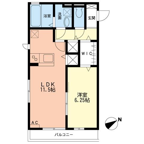 アドラブール(1LDK/2階)の間取り写真