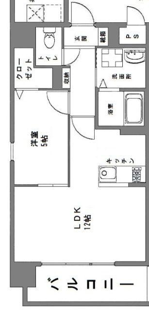 シュシュ天神(1LDK/3階)の間取り写真