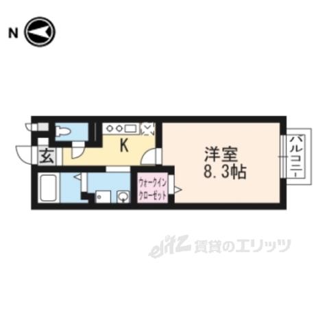 スタシオン東野・アクシス(1K/2階)の間取り写真