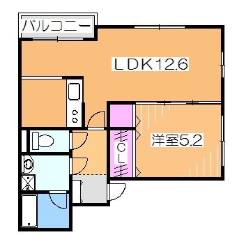 シャイロ205堺東(1LDK/3階)の間取り写真