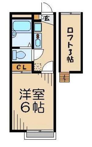 レオパレスエムロード(1K/2階)の間取り写真