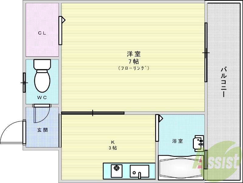ネオセレス壱番館(1K/3階)の間取り写真
