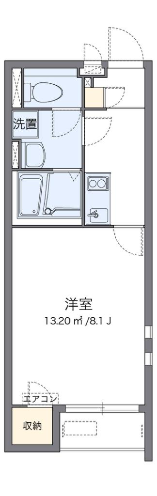 クレイノウイングス瓜破(1K/1階)の間取り写真