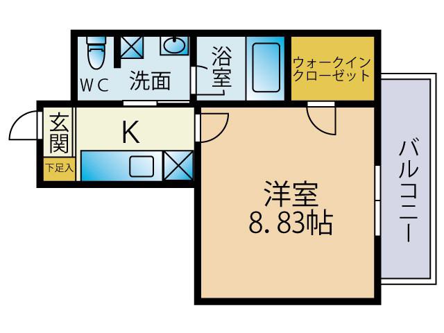 モンテネグロ(1K/3階)の間取り写真