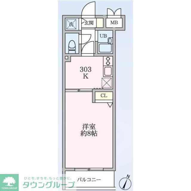 アカンサス(1K/3階)の間取り写真