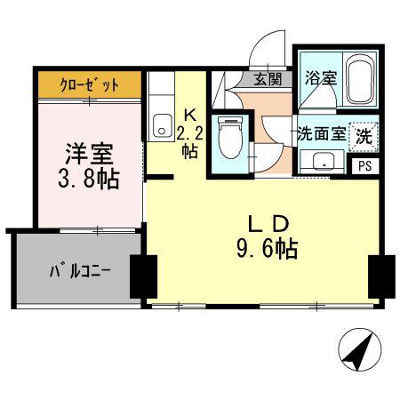 パークフラッツ新宿イーストサイド(1LDK/4階)の間取り写真