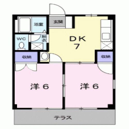パークサイド(2DK/1階)の間取り写真