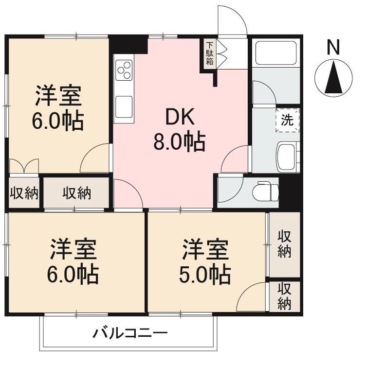 グリーンハイツサコ(3DK/2階)の間取り写真