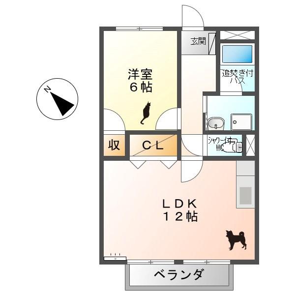 サープラスよこせき(1LDK/1階)の間取り写真