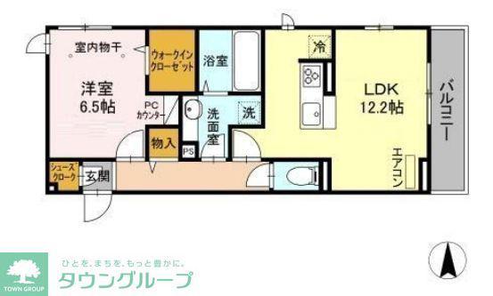 CASA DOS(1LDK/2階)の間取り写真