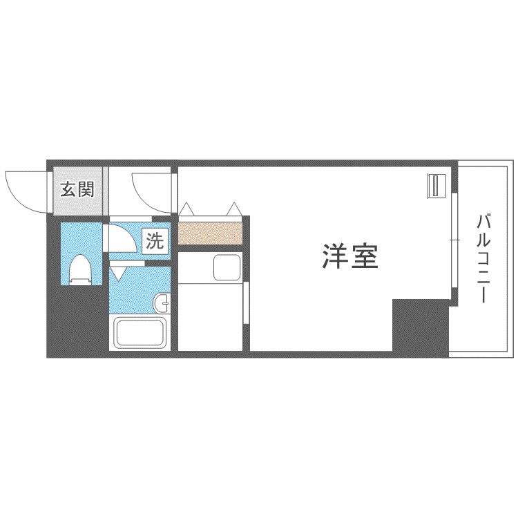 グランシェモア中島公園(1K/6階)の間取り写真