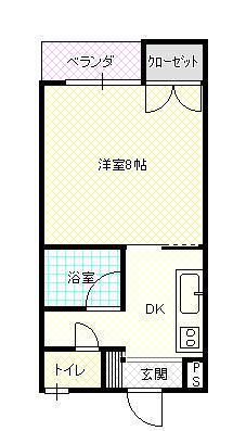 フレンド21(1K/2階)の間取り写真