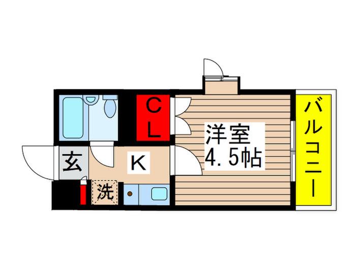サンノーブル勝田台(1K/2階)の間取り写真