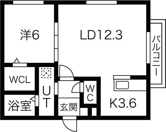 クラリス南平岸II(1LDK/1階)の間取り写真